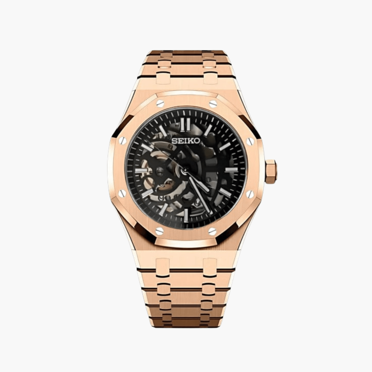 Royal Seikoak skelet i rosa guld