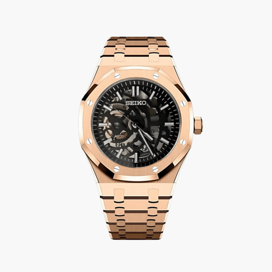 Royal Seikoak skelet i rosa guld